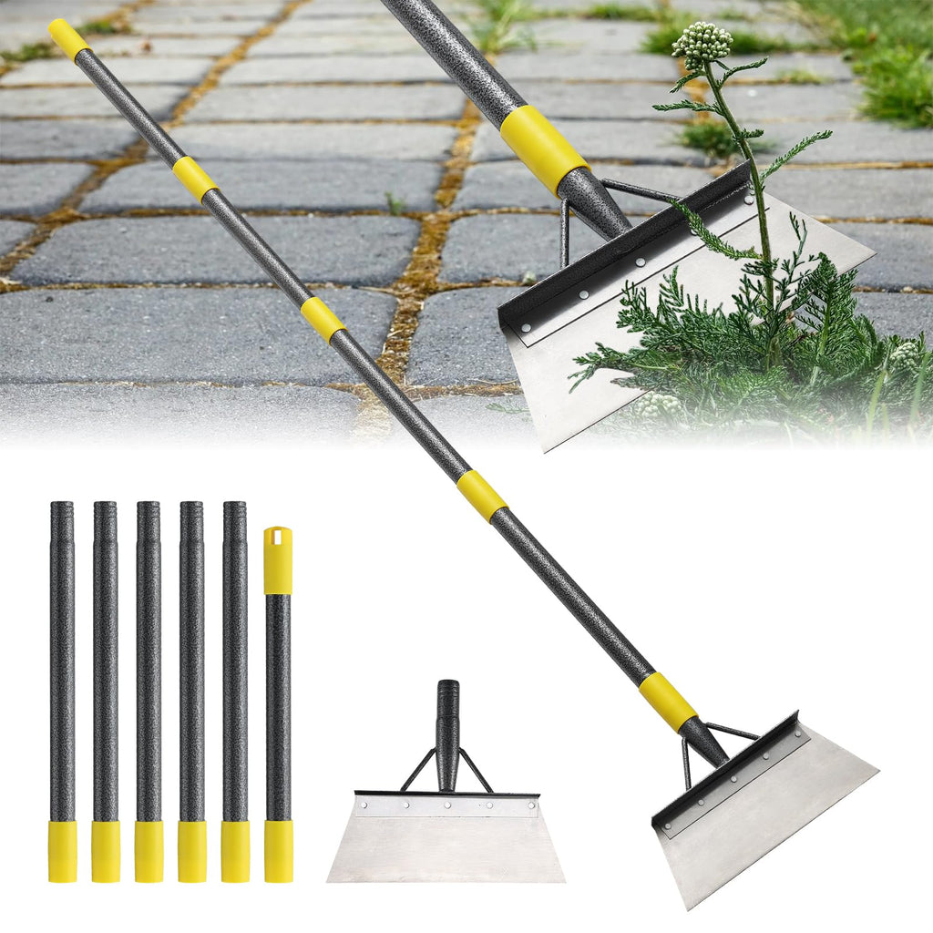 Garden Flat Shovel - Floor Scraper, 60" Multifunctional Garden Cleaning Shovels, Heavy Duty Floor Scrapers Long Handle,Metal Weeding Scraper for Lawn Edging, Snow Ice Removal,Snow Ice Scraper