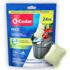 O-Cedar PACS Hard Floor Cleaner, Crisp Citrus Scent 24 Count (1-Pack) | Made with Naturally-Derived Ingredients | Safe to Use on All Hard Floors | Perfect for Mop Buckets