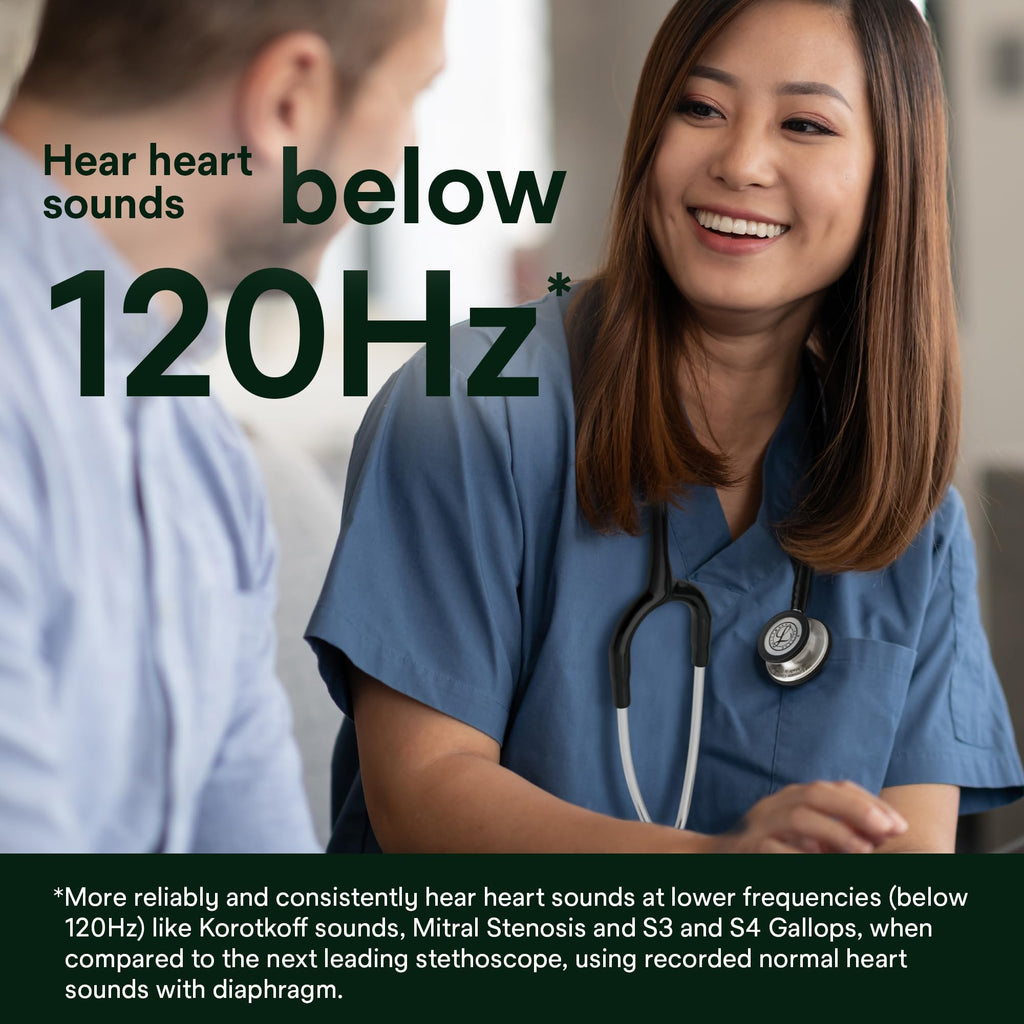 3M Littmann Classic III Monitoring Stethoscope, 5811, More Than 2X as Loud, Weighs Less, Stainless Steel Smoke-Finish Chestpiece, 27" Black Tube, Smoke Stem, and Headset