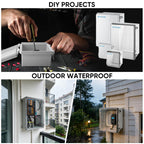 TICONN Outdoor Electrical Box Waterproof, Junction Box IP67 ABS Plastic Enclosure with Hinged Cover with Mounting Plate, Wall Brackets, Cable Glands (Clear, 8.7"x6.7"x4.3")