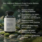Bioavailable Boron Supplement, 6mg. 60 Caps of Fructo Borate, Bor Complex Supports Healthy Bones, Joints, Metabolism. Whole Food Derived Boron Joint Supplement w/ Carbohydrate Linkage. Vegan, Non-GMO