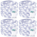 4 Pack 60 LED Fairy Lights Battery Operated with Timer, 20FT Waterproof String Lights Indoor Outdoor, Cuttable Battery Light for Home Bedroom Wedding DIY Centerpiece Christmas Decorations (Cool White)