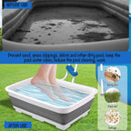 ESEHGS Pool Foot Bath Tray for Swimming Pool, Non- Slip Collapsible Foot Bath for Pool, Portable Foot Tub for Pool for Above Ground Pool Accessories, Rinse Feet Keep Pool Clean (Grey + White)