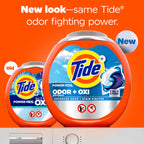 Tide Odor Defense + Oxi Laundry Detergent Pacs, Original Scent, 57 Count, Advanced Odor + Stain Fighter (Pack of 2)