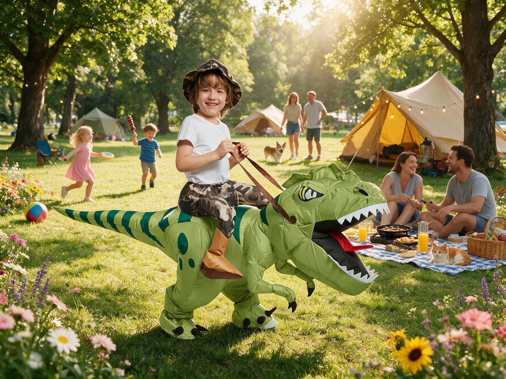 Inflatable Dinosaur Costume for Kids,Blow Up Halloween T Rex Suit (4-6YRS)
