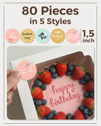 25pcs Cake Boxes 10x10x5 Inch with Window, 10 Inch White Bakery Boxes, Square Cardboard Large Pie Box, Package for Cookies, Donut, Birthday Party, Dessert, Wedding, Pastry Packaging (80 Pcs Stickers)