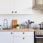 Cabinet Knobs Antique Brass Square Knobs for Cabinets and Drawers Kitchen Hardware 5 Pack