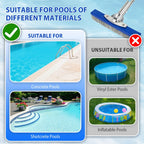 10-Inch Pool Brush Head - Combo Nylon & Stainless Steel Wire Bristles, Heavy Duty Metal Pool Brush for Extra Scrubbing Power, for Cleaning Inground Pool Tiles, Concrete, Walls, Floor, Steps, Corners