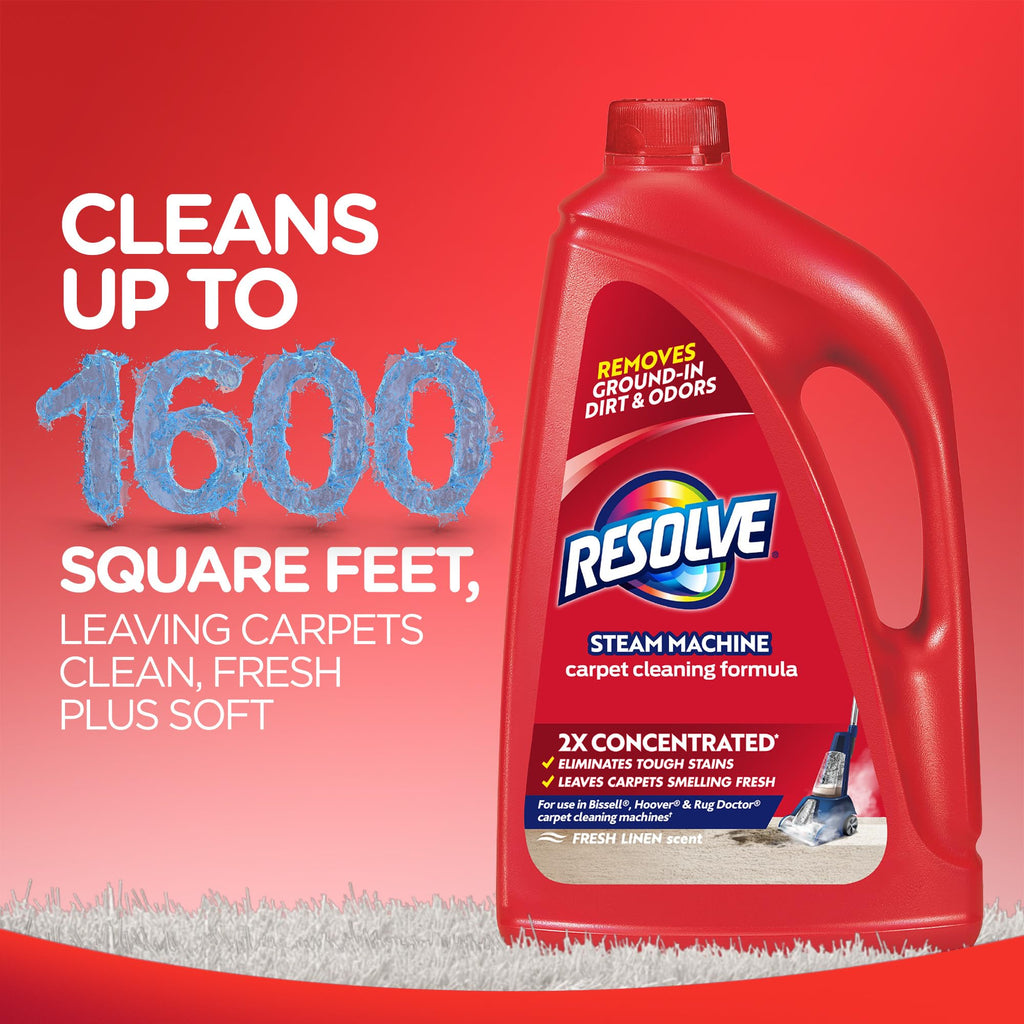 Resolve Steam Carpet Cleaner Solution Shampoo, 3.75 Lb Bottle, 2X Concentrate, Safe for Bissell, Hoover & Rug Doctor, Carpet Cleaner, Carpet Cleaner Solution