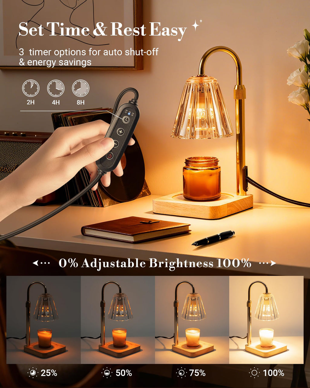 Marycele Candle Warmer Lamp with Timer for Yankee Candles, Christmas Decor