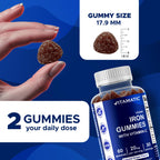 Vitamatic Iron Gummies Supplement for Women & Men - 20mg Serving - 60 Vegan Gummies - Great Tasting Iron Gummy Vitamins with Vitamin C (60 Count (Pack of 2))