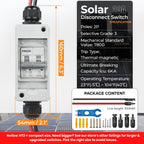 Pjerjzn Solar Panel Disconnect Switch 400V DC/AC 20A Miniature Circuit Breaker with DIN Rail Box Enclosure Outdoor Small Breaker Box IP65 Waterproof UV-Proof for Solar PV Homes, Battery (20 Amp)