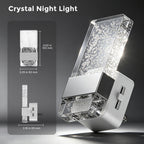 L LOHAS LED Night Light, Dimmable Night Lights Plug into Wall, 2 Pack Acrylic Silver Nightlight with Light Sensor, 0-100LM Automatic Plug in Nightlight for Bathroom, Hallway, Stairway, Gift