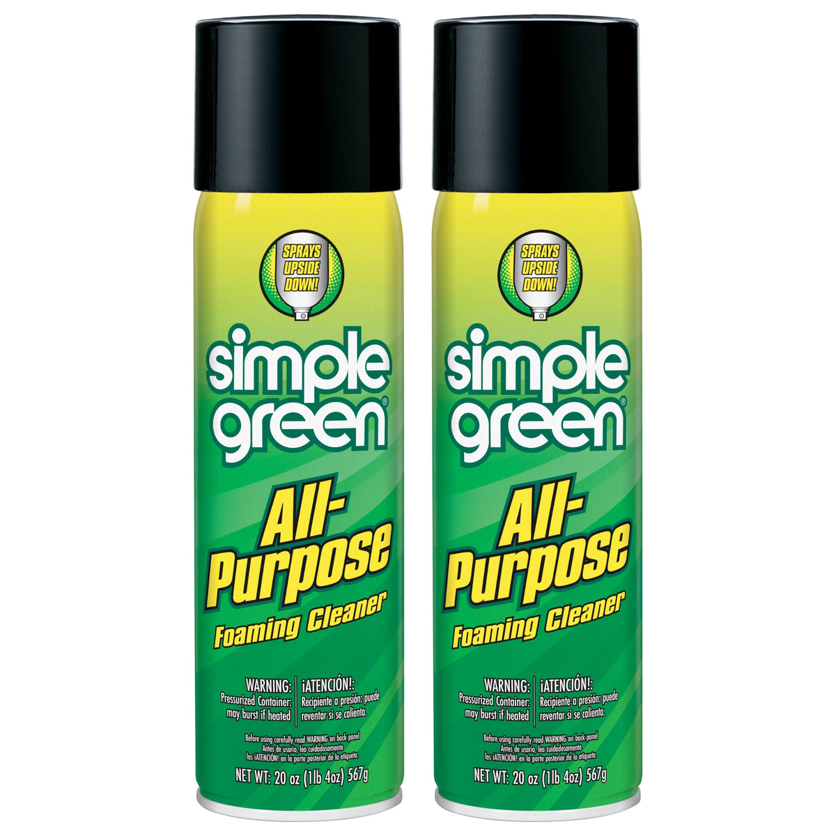 Simple Green All-Purpose Foaming Aerosol Cleaner, All-Purpose Cleaning and Degreasing, 20 Oz (Pack of 2)