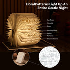 ZBOLE Book Lover Gift, Folding Book Lamp Decor, Portable Print Book Light
