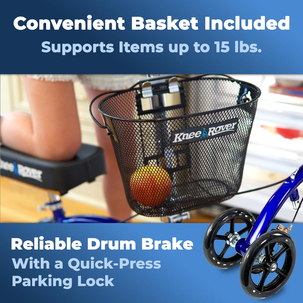 KneeRover Hybrid Knee Walker - All New Featuring KneeCycle Knee Scooter with All Terrain Front Axle Upgrade for Foot, Lower Leg or Ankle Injury