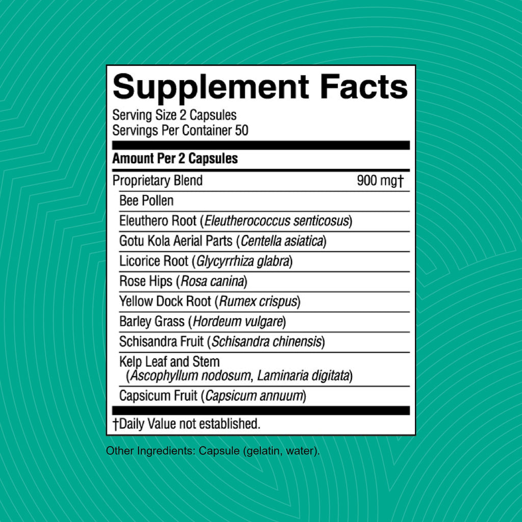 Nature's Sunshine Energ-V - Herbal Blend to Support Energy Levels (100 Capsules)