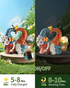 iStatue Solar-Powered 8.3'' Spring Summer Kissing Gnomes Decorations for Home & Garden - Decorative Outdoor Lawn Ornaments and Statues Clearance (Loved Gnomes)