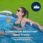 Bestway Steel Pro 13 Foot x 32 Inch Rectangular Above Ground Outdoor Pool Steel Framed Vinyl Swimming Pool with 1,506 Gallon Water Capacity, Blue