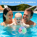 ANGGIKO Baby Boy Bath Toys, Toddler Bath Toys for Kids Ages 1-3, Light Up Whale Bath Toy Sprinkler, Pool Water Table Infant Baby Toys 6-12-18 Months, Bathtub Fountain Toy Boys 1st Birthday 1 2 3 Gifts