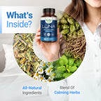 Nested Naturals Luna Melatonin-Free Sleep Supplement - Non-Habit Forming Herbal Sleep Supplement, Adult Bedtime Support, Help Sleeping w/Chamomile, Valerian, L-Theanine - 60 Vegan Capsules