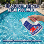 4-in-1 Weekly Pool Treatment - 3 L (101.5 fl oz) - Pool Chemicals, Phosphate Remover, Pool Clarifier, Enzyme Treatment + Waterline Cleaner, Perfect Clarity Finish, Saltwater Safe - BubbyShine
