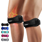 CAMBIVO 2 Pack Patella Knee Strap, Adjustable Knee Brace Patellar Tendon Support Band for Running, Hiking, Volleyball, Jumpers Knee (Pink)