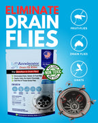 Drain Fly Killer Powder – Eliminates Drain Flies & Sewer Flies in Drains, Sinks, Showers – Fast-Acting Treatment - Septic Safe & Made in USA