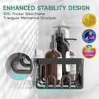 Veken Shower Caddy 6-Pack, Bathroom Organizers and Storage Shelves, Black