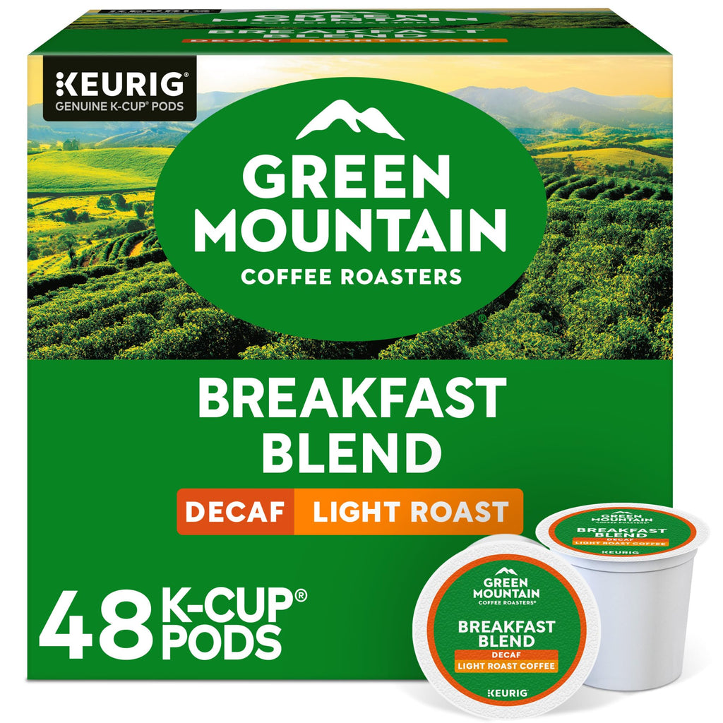 Green Mountain Breakfast Blend Decaf Coffee, K-Cup Pods, 48 Count