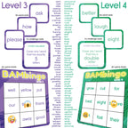 THE BAMBINO TREE Sight Word Bingo Game Level 3 & 4 - Learn to Read Vocabulary for 1st 2nd 3rd Grade Kids - Dolch's Fry's Site Words Reading Game