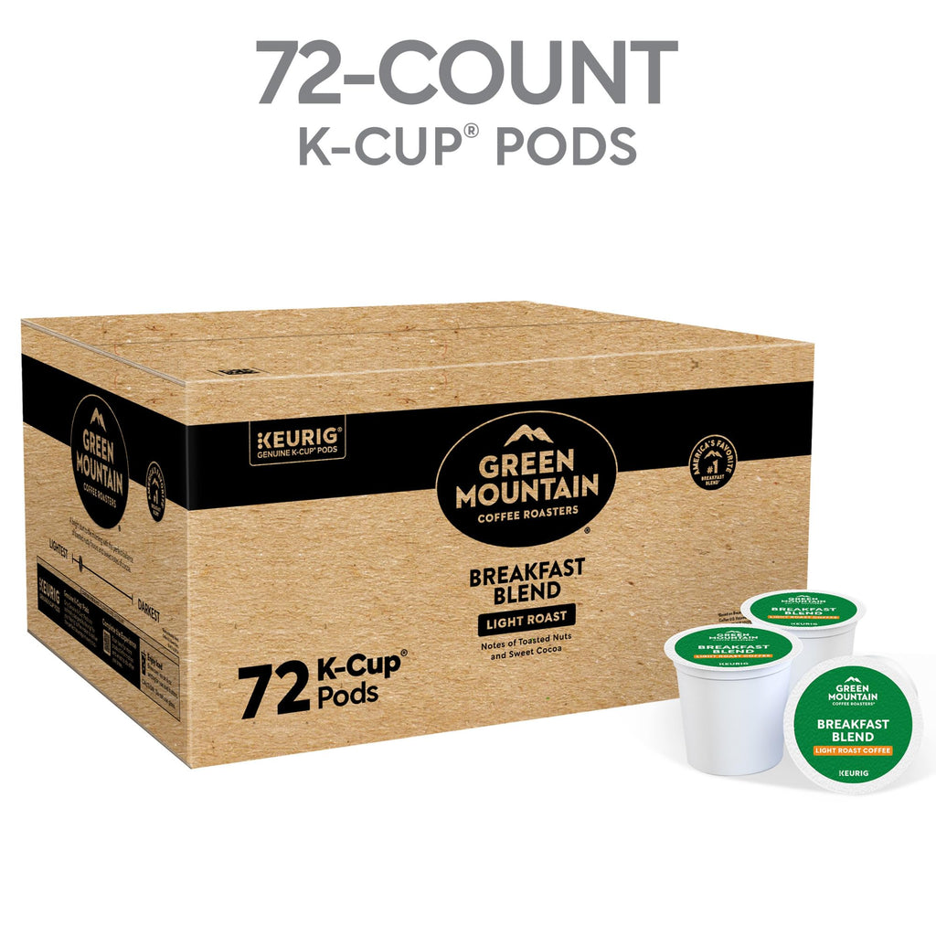 Green Mountain Breakfast Blend Coffee, K-Cup Pods, 72 Count