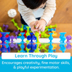 Fat Brain Toys Squigz Starter Set, 24 Piece Suction Bath Toys, Sensory Toys for Kids 3 and Up