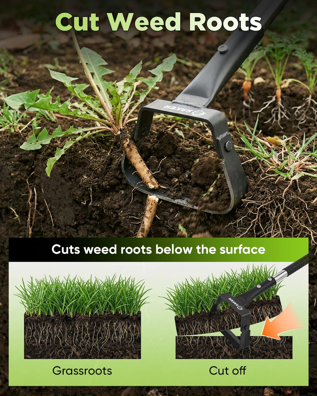 Saker Mini Hand Stirrup Hoe for Precision Weeding