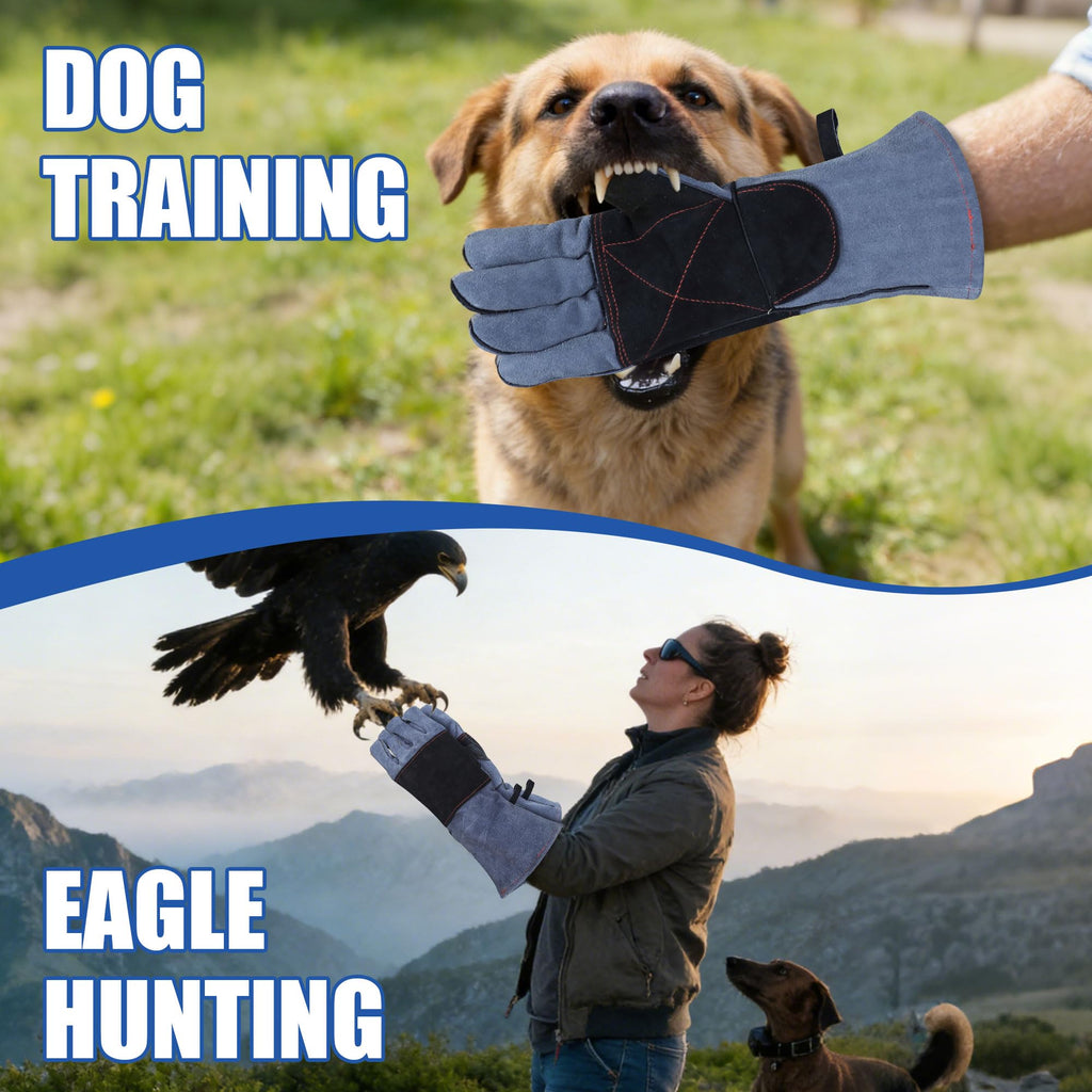 IC ICLOVER Animal Handling Gloves, Snake Bite Proof Gloves, Double Leather