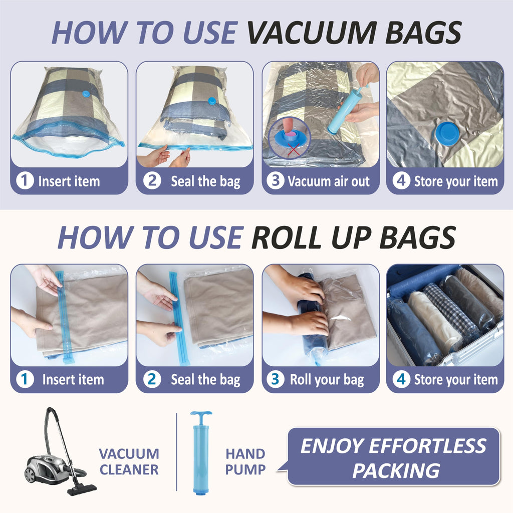 Vacuum Storage Bags with Hand Pump, Vacuum Seal Space Saver Bags,25 Combo