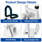 Adjustable Bathtub Safety Rail with Double Grip, 14–18 Inch Height Shower Grab Bar for Seniors, Elderly & Disabled, Non-Slip Tub Side Bar Clamp for Bathroom Support