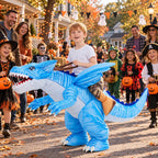 GOOSH Inflatable Dinosaur Costume Kids Halloween Blow up Costumes for Boys Girls Funny Riding Ice Dragon Air Costume for Party Cosplay