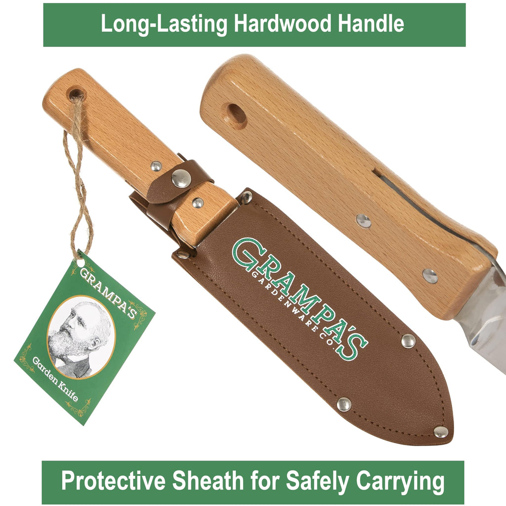 Grampa's Hori Hori Garden Knife with Sheath for Digging & Weeding