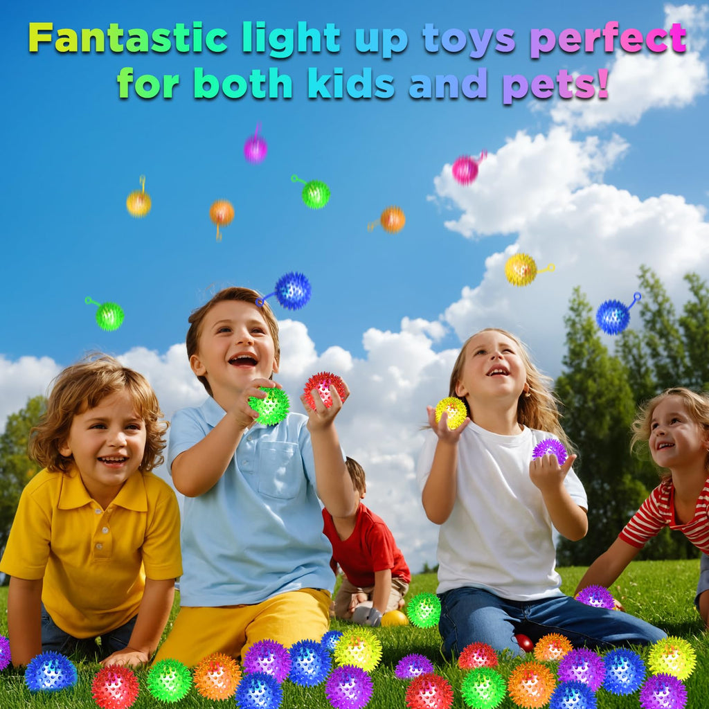 SHQDD 24PCS Light Up Ball, Bouncy Balls for Kids, Halloween Party Favors