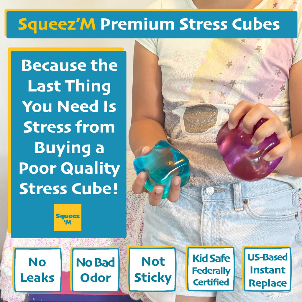 Original BigBlok Premium Stress Cube, Squishy Fidget Toy, Kids & Adults