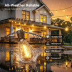 Amzrap 200FT Outdoor String Lights with Remote, Waterproof Patio Lights with 72+2 Shatterproof LED Bulbs, 2700K Dimmable Waterproof Hanging Decor for Backyard Garden Porch Bistro, Timer & 3 Modes