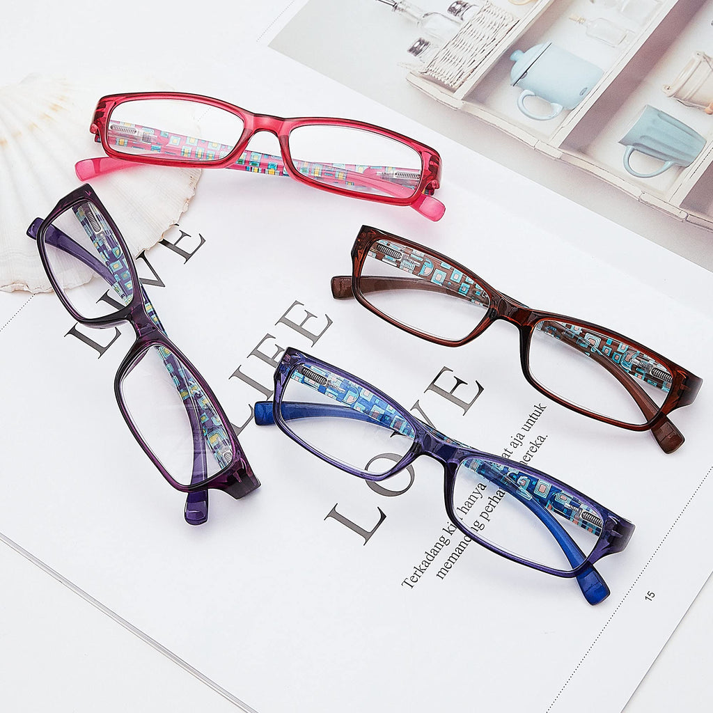 Madison Avenue 4 Pack Multicolor Blue Light Blocking Reading Glasses for Women Spring Hinge +2.5