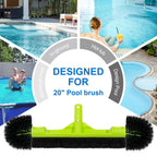 Sepetrel 20" Wide Pool Brush Head for Cleaning Walls,Inground/Above Ground Swimming Pool Scrub Brushes with Round Ends
