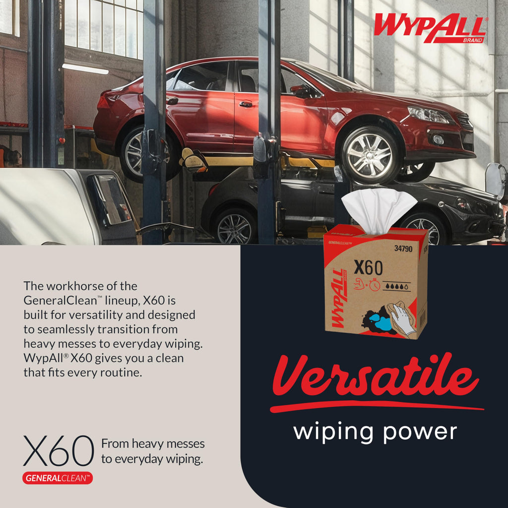 WypAll GeneralClean X60 Multi-Task Cleaning Cloths, 10 x 118 Towels (34790)