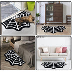 Meetory Spider Web Bath Mat, 31×20" Halloween Bath Mat Non-Slip Rugs Spiderweb Rug Machine Washable Goth Area Rugs Gothic Rug for Front Door, Bedroom, Living Home (Black)