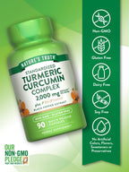 Nature's Truth Turmeric Curcumin Capsules | 90 Count | with 95% Standardized Curcuminoids and Bioperine | Non-GMO and Gluten Free Supplement