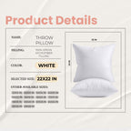 Utopia Bedding 22x22 Pillow Inserts, White Throw Pillows for Couch, 2 Pack
