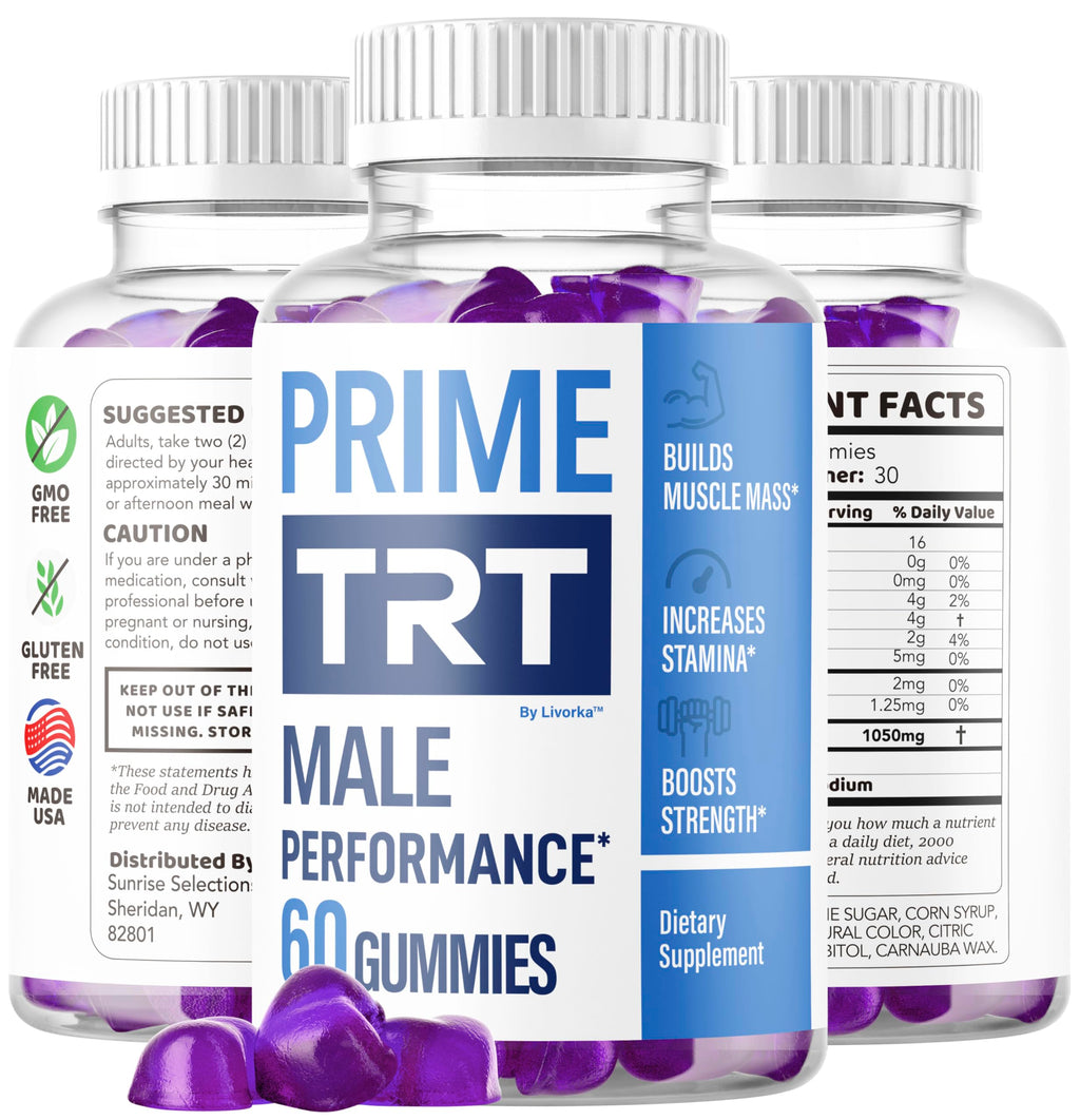 (2 Pack) Prime TRT Gummies - Official PrimeTRT Advanced Premium Supplement For Men Support - Maximum Strength, Natural Prime TRT Vitamins For Overall Health & Wellness Review, 120 Gummies For 2 Months