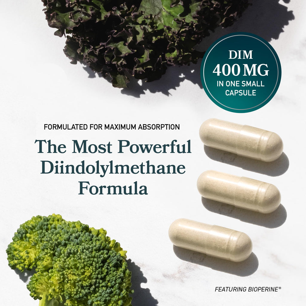 DIM Supplement 400MG Extra Strength | Hormone Balance for Men and Women | Menopause, Acne, Hot Flashes Relief, Prostate Support & Antioxidant Support | Soy-Free, Gluten-Free | SMNutrition | 90 Ct.
